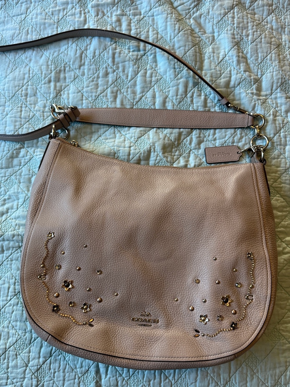 Coach Elle Stardust Crystal Rivets Shoulder Bag